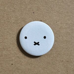 1.25in. Cute White Button with Black Face Design